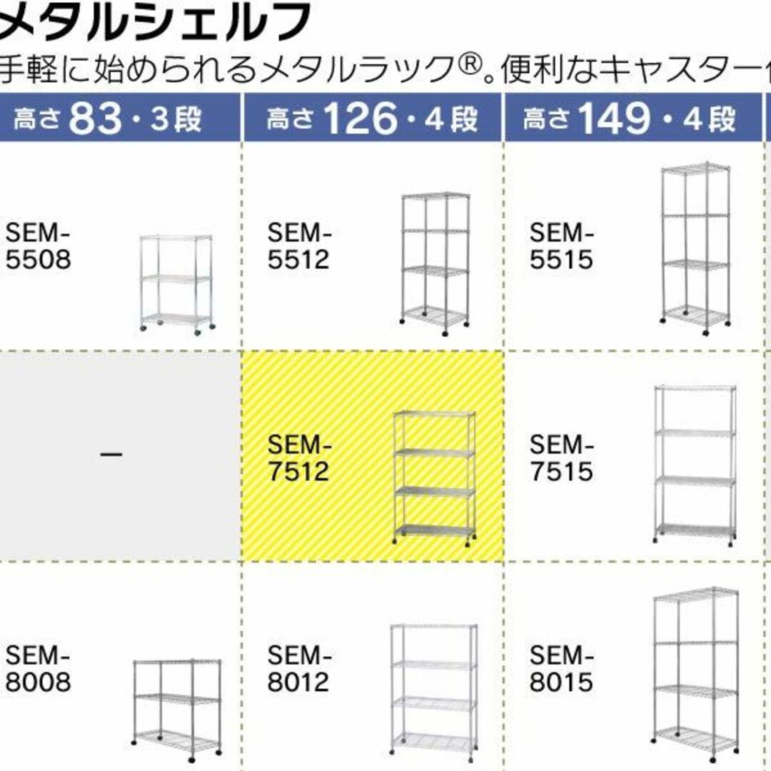 【人気商品】アイリスオーヤマ メタルラック 4段 <キャスター付き> 防サビ加工 5