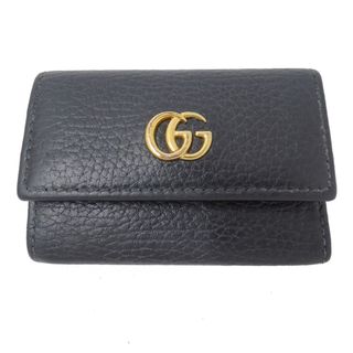 グッチ(Gucci)のグッチ GUCCI キーケース ユニセックス ブランド プチマーモント レザー ブラック 456118 6連キーケース ポケット付 おしゃれ 大人 ビジネス 【中古】(キーケース/名刺入れ)