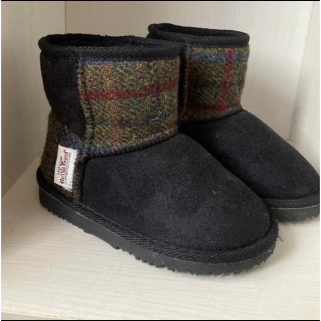 Harris Tweed(ハリスツイード)のあたたかい‼︎ハリスツイード　ムートンブーツ　16センチ　 キッズ/ベビー/マタニティのキッズ靴/シューズ(15cm~)(ブーツ)の商品写真