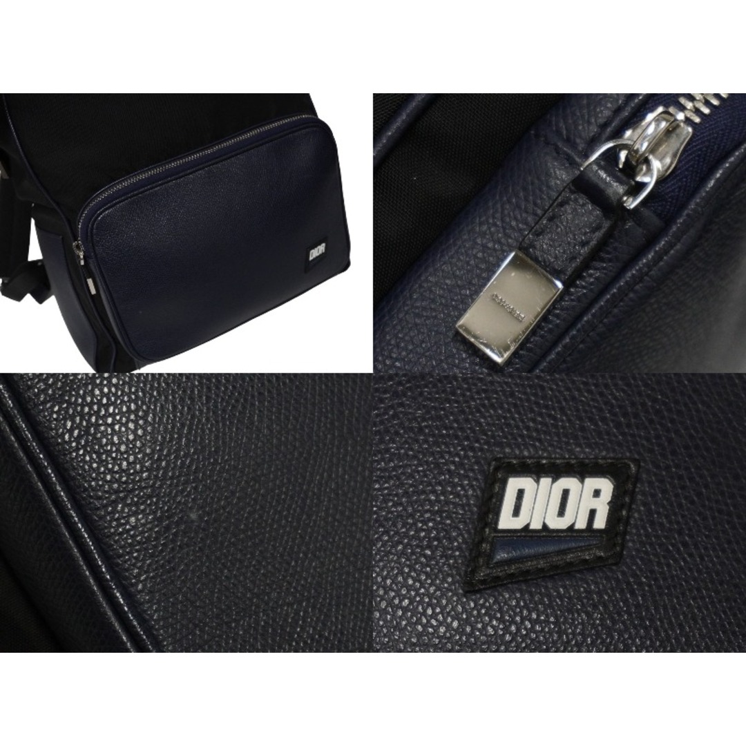 Dior(ディオール)のDior ディオール リュックサック バックパック 03-BO-O175 レザー ナイロン ネイビー ブラック シルバー金具 美品 中古 54319 レディースのバッグ(リュック/バックパック)の商品写真