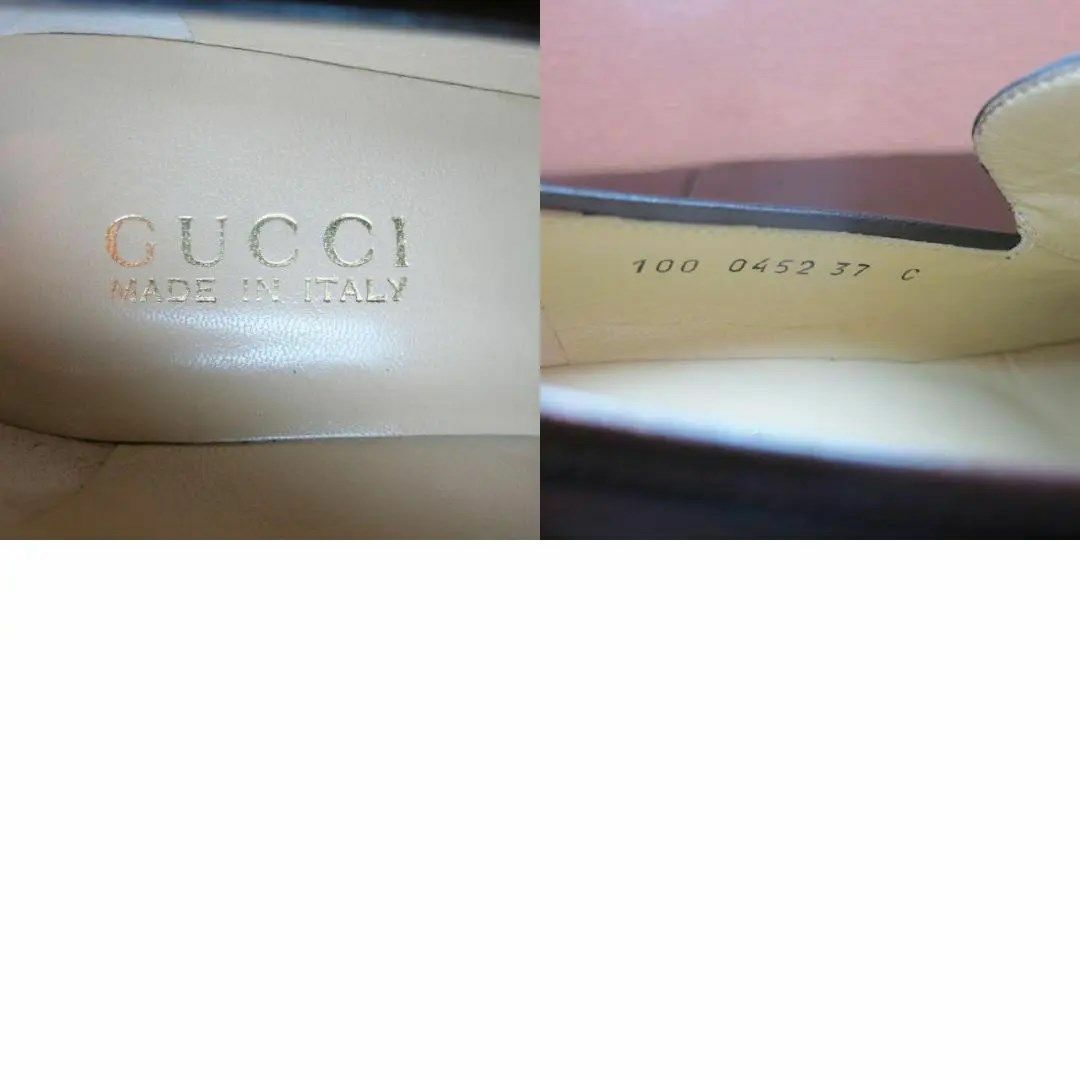 Gucci(グッチ)のほぼ未使用|グッチ|37C|24㎝|ヒールローファー|濃茶|i1123 レディースの靴/シューズ(ローファー/革靴)の商品写真