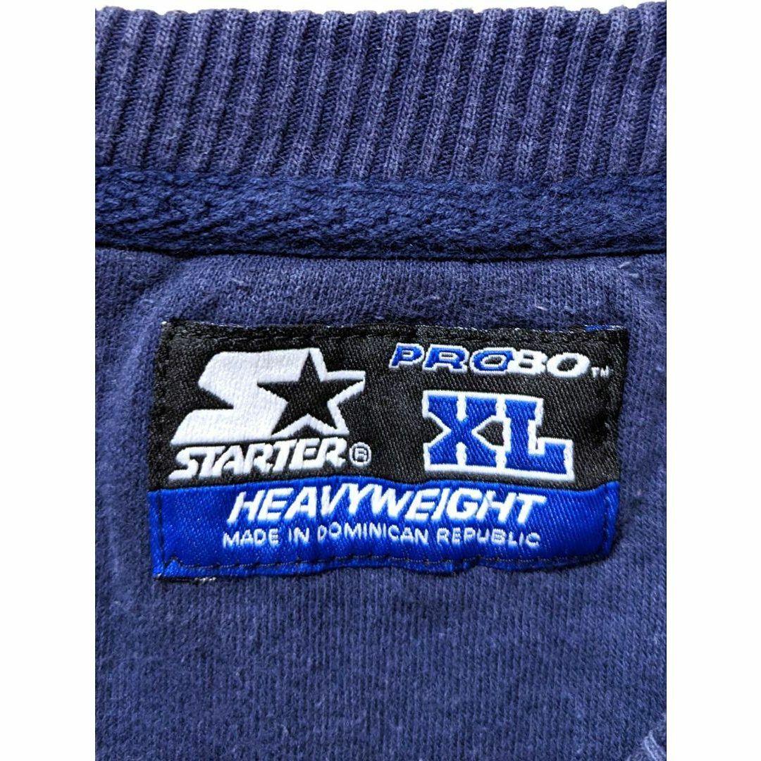 スターター STARTER ロゴ刺繍 肉厚スウェット ネイビー 紺色 XL 5