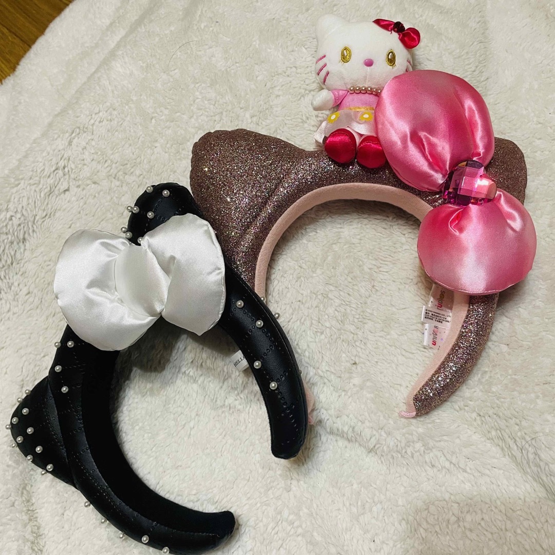 完売品‼️ usj ユニバ カチューシャ kitty キティ レザー-