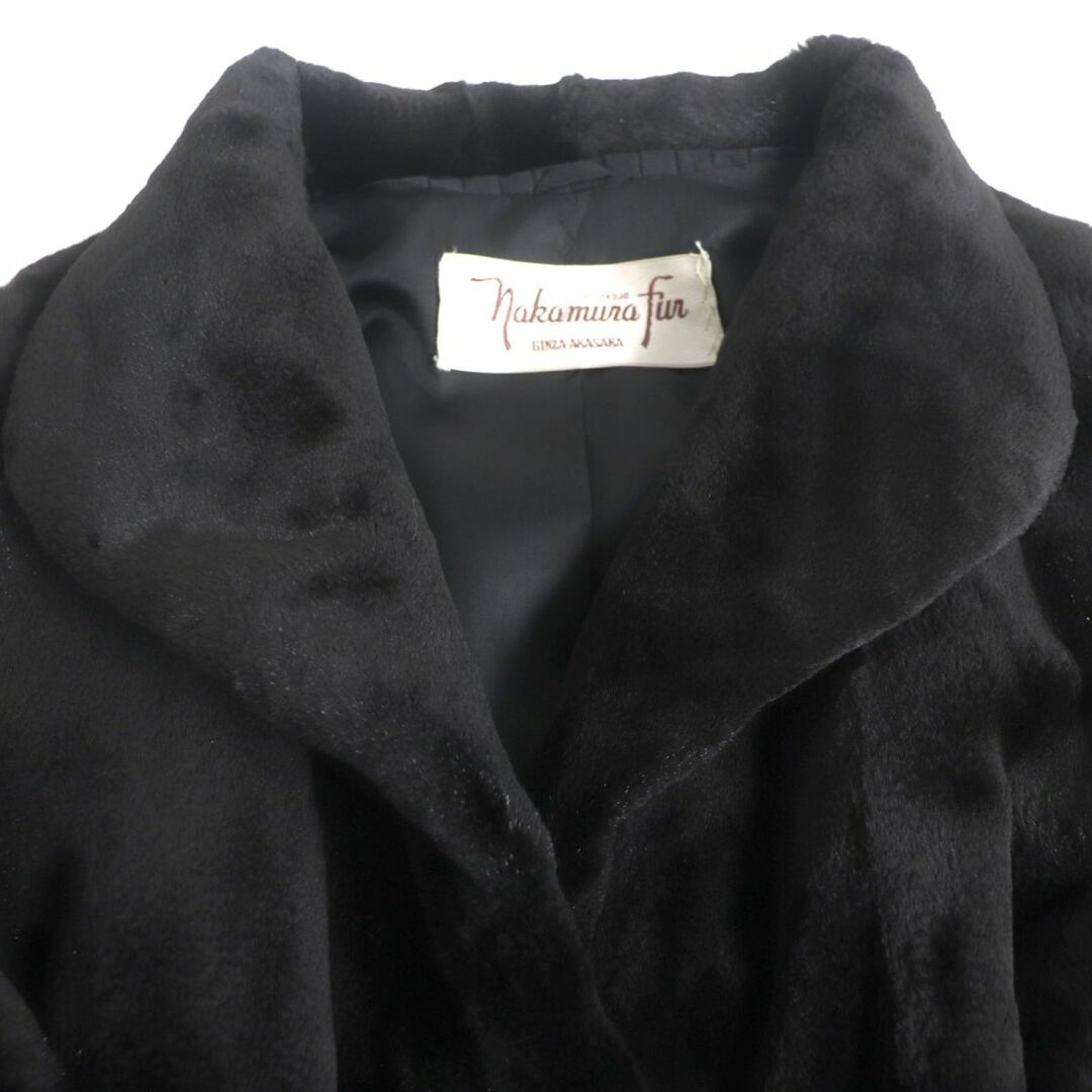 美品▼Nakamura Fur ナカムラファー MINK シェアードミンク 本毛皮セミロングコート ブラック 毛質柔らか◎ 極美品▼OS FUR MINK シェアードミンク 本毛皮ロングコート ブラック F 毛質柔らか◎