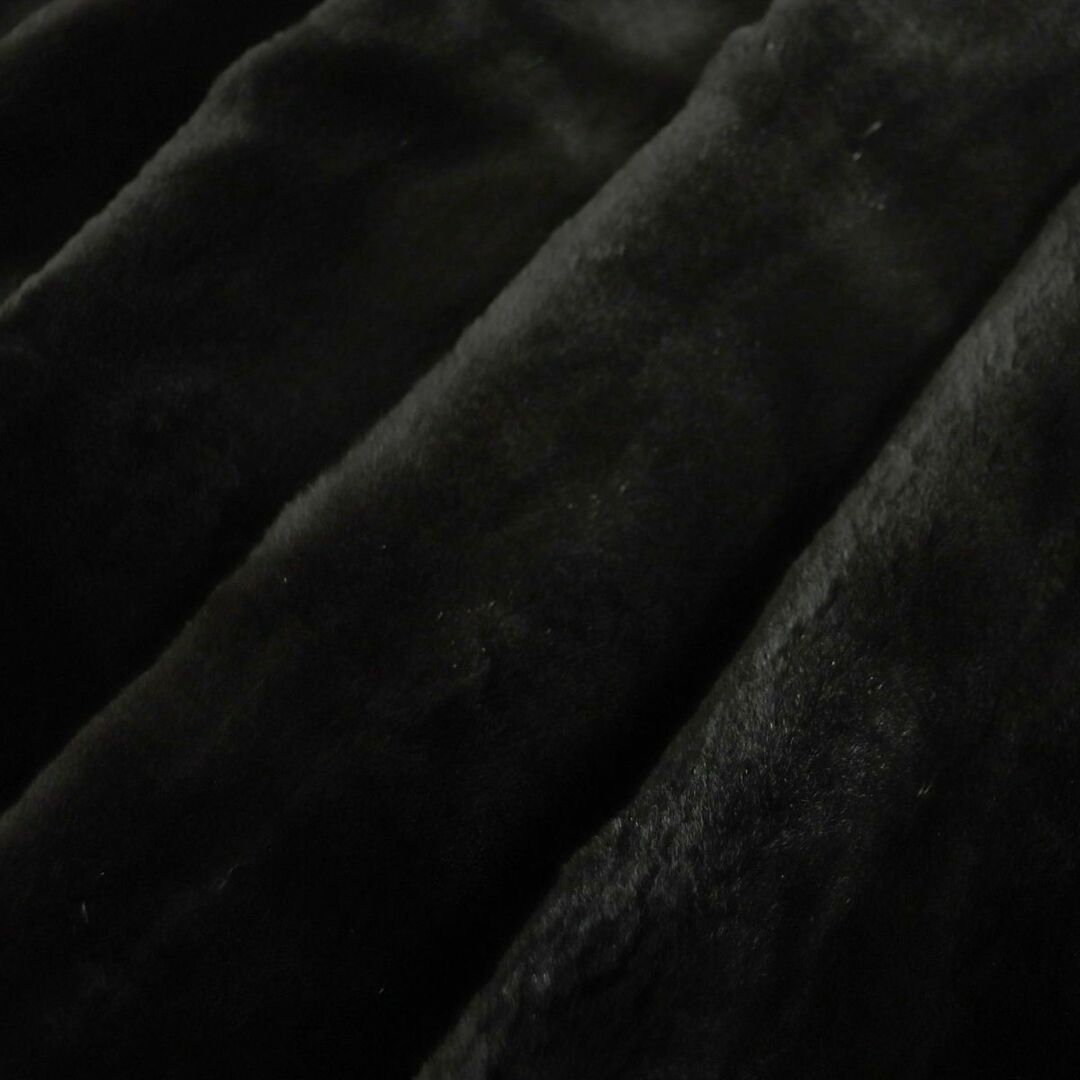 毛並み美品●MINK ヴァイオレットミンク ストライプ 本毛皮ショートコート ジャケット アイボリー 9号 毛質柔らか◎