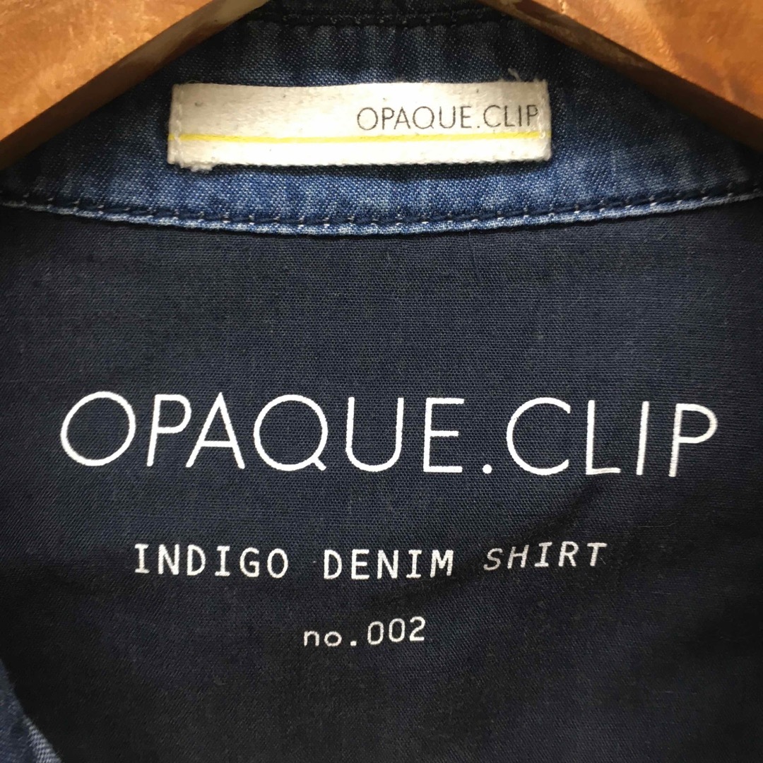 OPAQUE.CLIP(オペークドットクリップ)のOPAQUE.CLIP インディゴデニムシャツ　M  ネイビー レディースのトップス(シャツ/ブラウス(長袖/七分))の商品写真