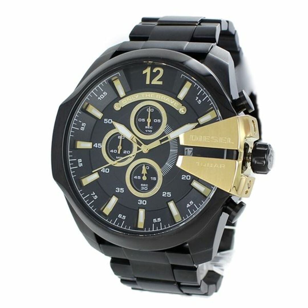 ディーゼル 時計 メンズ 腕時計 ブラック メタル デイカレンダー クロノグラフ メガチーフ DZ4338 | フリマアプリ ラクマ