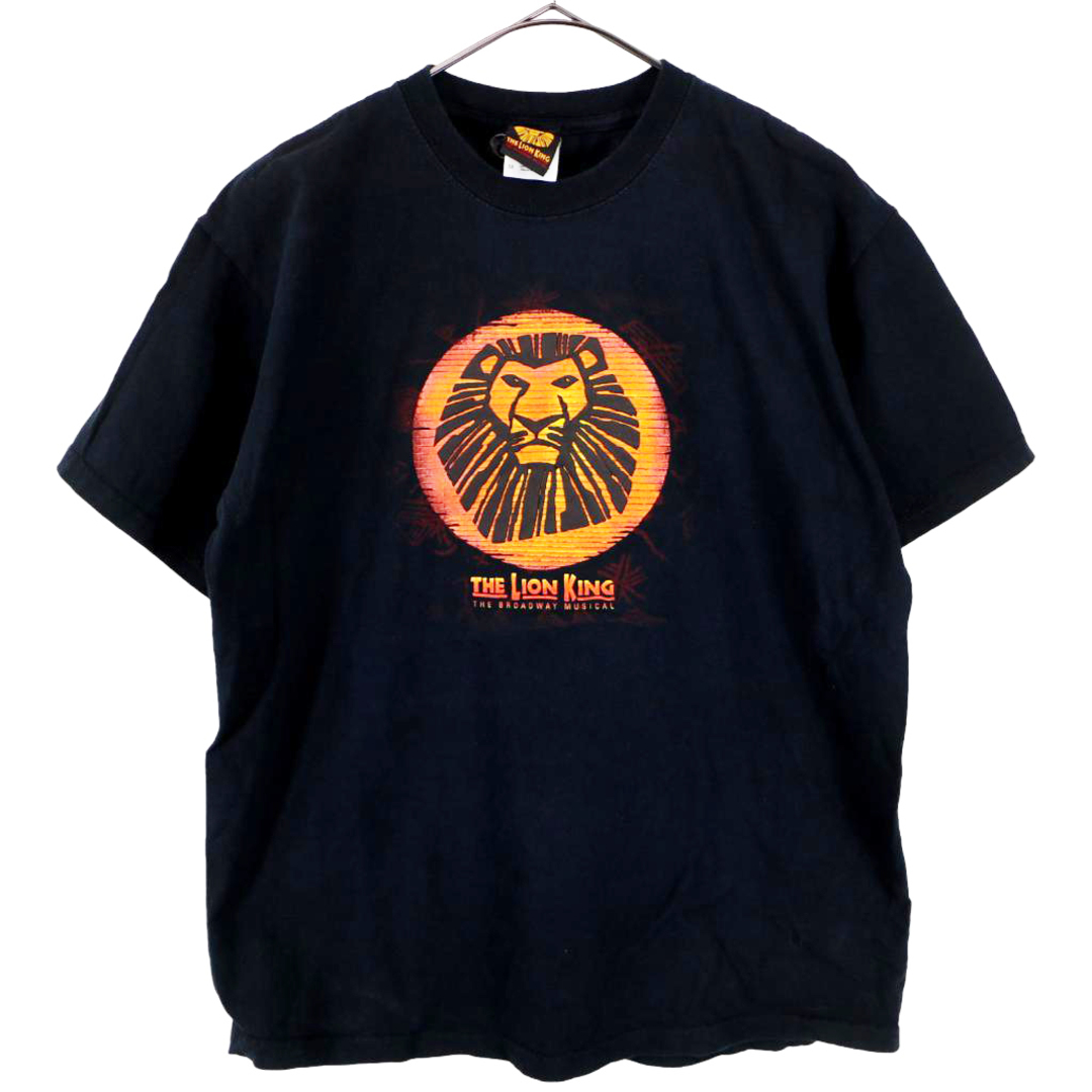 Disney(ディズニー)の00年代 Disney ディズニー LION KING ライオンキング ブロードウェイ ミュージカル 半袖Ｔシャツ ムービーT (メンズ L) 中古 古着 O2462 メンズのトップス(Tシャツ/カットソー(半袖/袖なし))の商品写真