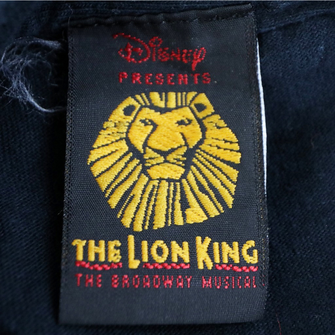 Disney(ディズニー)の00年代 Disney ディズニー LION KING ライオンキング ブロードウェイ ミュージカル 半袖Ｔシャツ ムービーT (メンズ L) 中古 古着 O2462 メンズのトップス(Tシャツ/カットソー(半袖/袖なし))の商品写真
