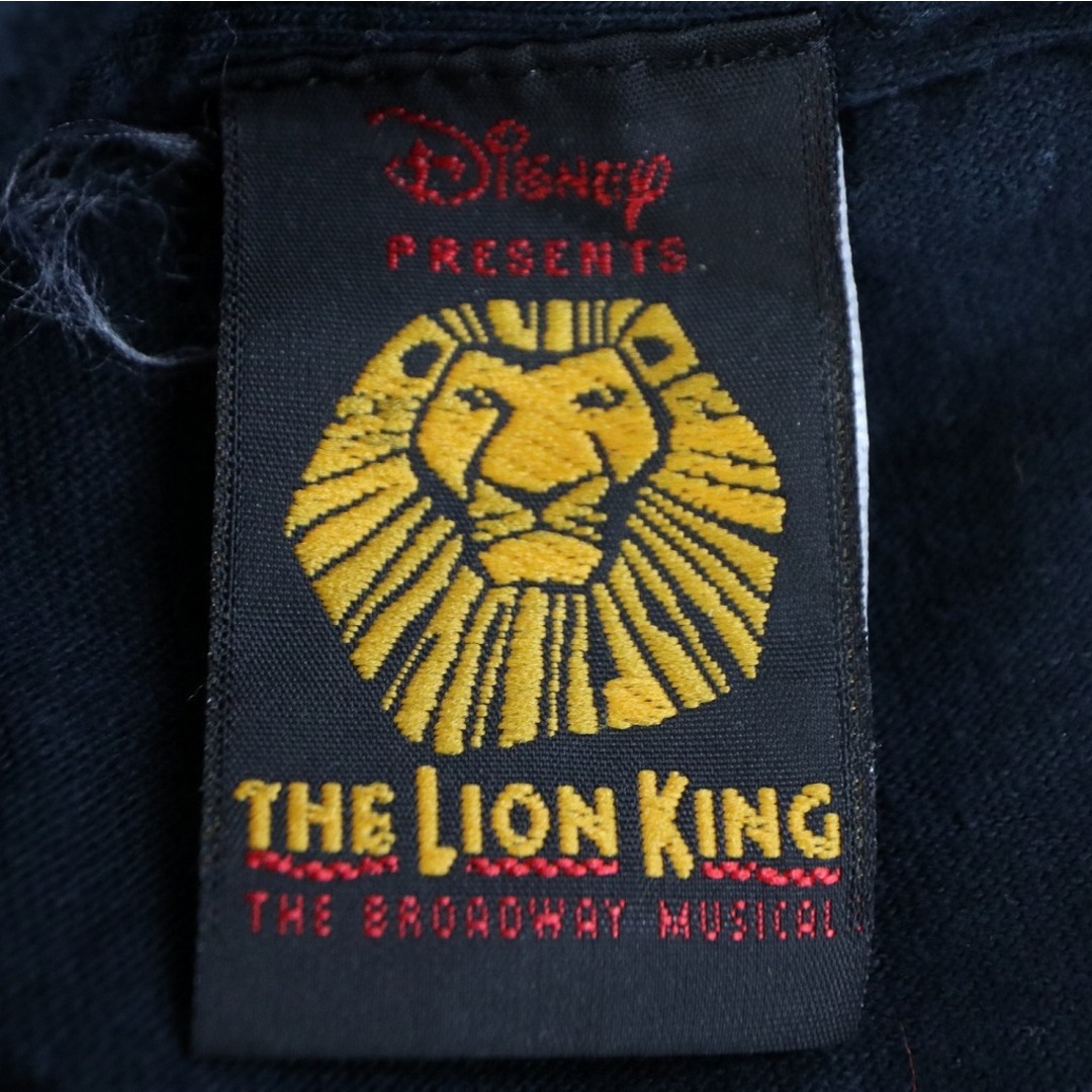 Disney(ディズニー)の00年代 Disney ディズニー LION KING ライオンキング ブロードウェイ ミュージカル 半袖Ｔシャツ ムービーT (メンズ L) 中古 古着 O2462 メンズのトップス(Tシャツ/カットソー(半袖/袖なし))の商品写真