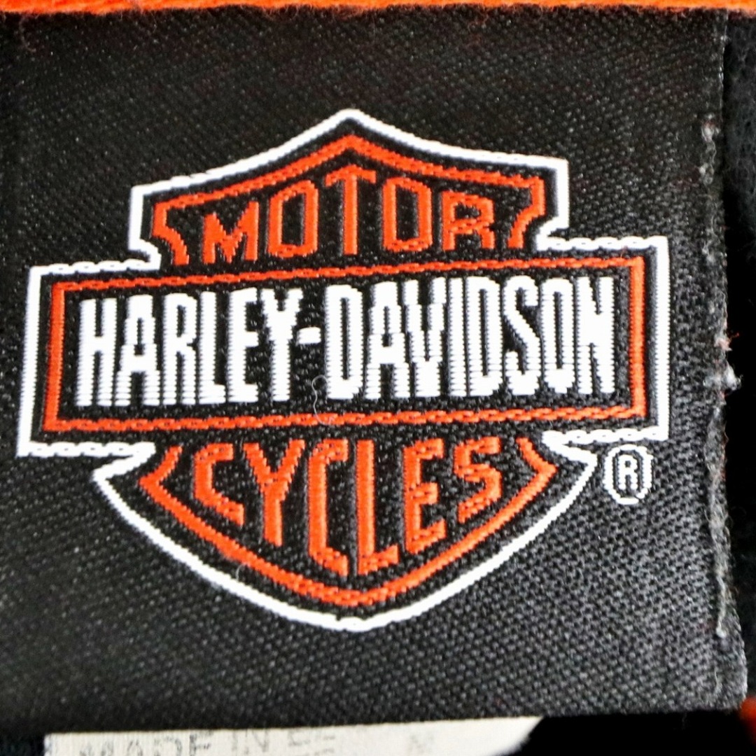 Harley Davidson(ハーレーダビッドソン)のHARLEY DAVIDSON ハーレーダビッドソン 英文字 ポロシャツ ブラック (メンズ M) 中古 古着 O2471 メンズのトップス(ポロシャツ)の商品写真