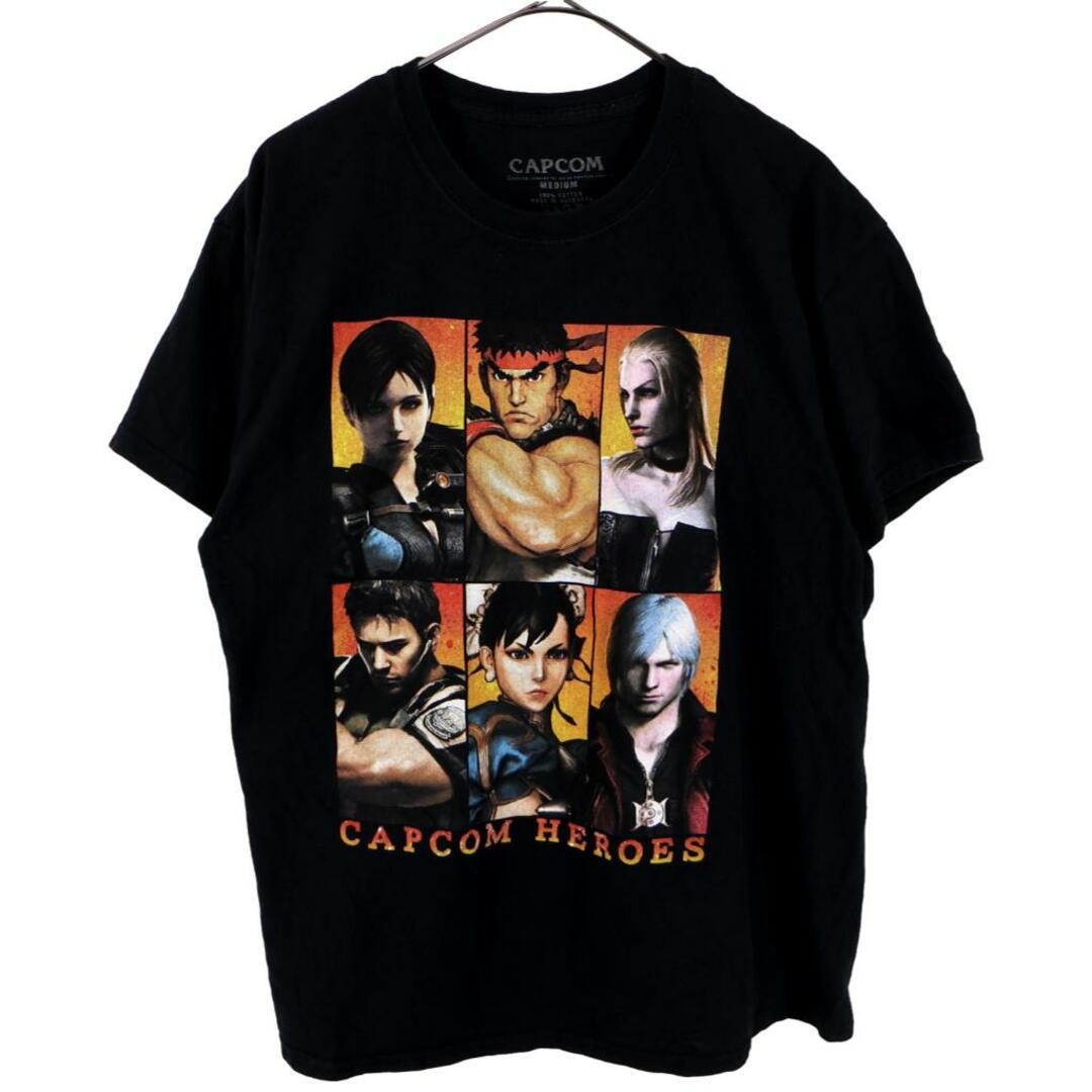 CAPCOM キャラクタープリント 半袖Ｔシャツ CAPCOM HEROS カプコムヒーローズ ブラック (メンズ M)   O2469