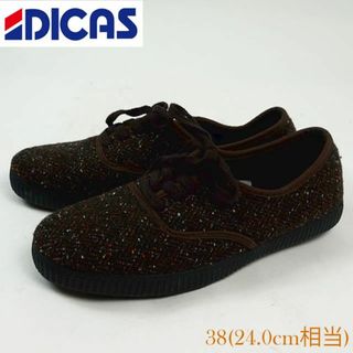 DICAS スニーカー ツイード ブラウン系 24.0cm 4805753(スニーカー)