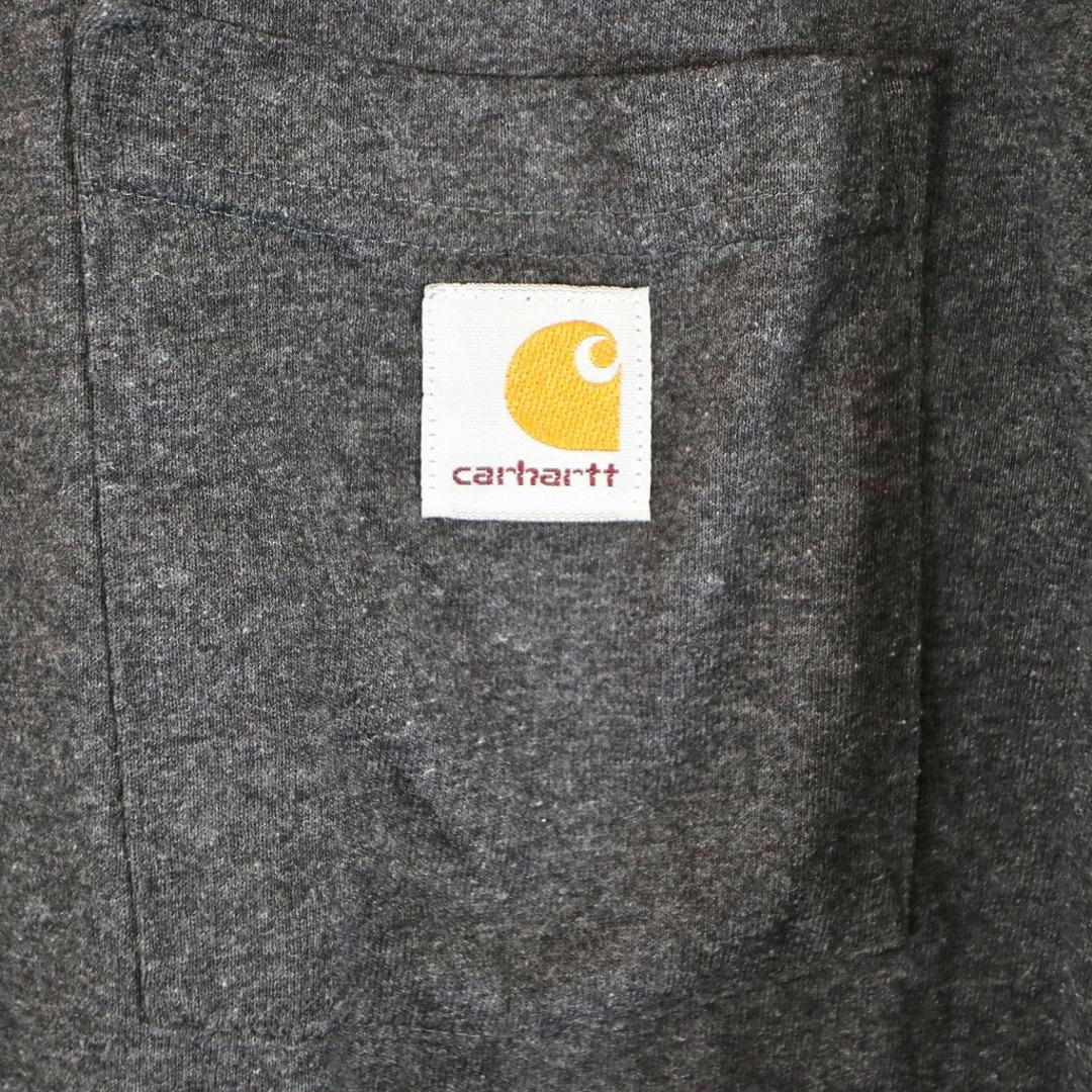 carhartt(カーハート)のCarhartt カーハート ワンポイントロゴ半袖Ｔシャツ 無地 グレー (メンズ XL) 中古 古着 O2489 メンズのトップス(Tシャツ/カットソー(半袖/袖なし))の商品写真