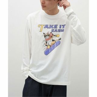 ベーセーストック(B.C STOCK)の【ホワイト】ルーシーアートCAT ロングスリーブTシャツ(Tシャツ/カットソー(半袖/袖なし))