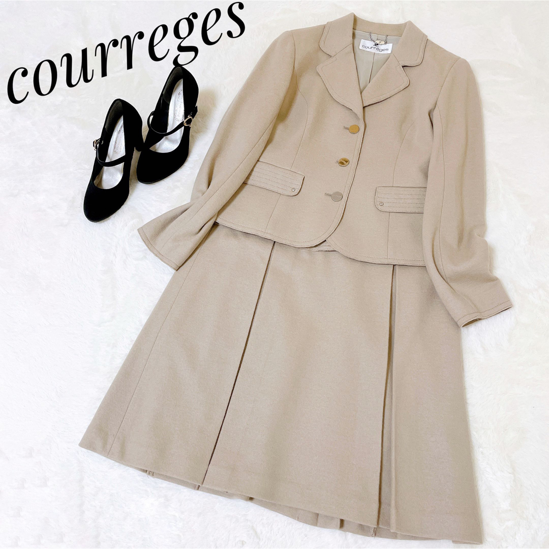 Courreges クレージュ セレモニースーツ ベージュ 40卒業式 入学式