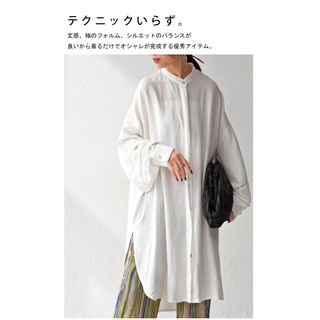 袖レース ロングシャツ(シャツ/ブラウス(長袖/七分))