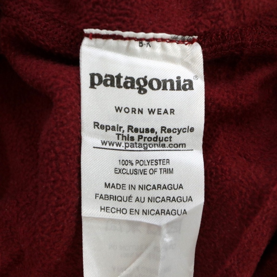 patagonia パタゴニア ワンポイントロゴ ハーフジップ フリースジャケット アウトドア キャンプ ワインレッド (メンズ M)   O2566 6