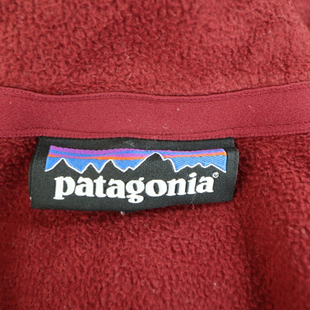 patagonia パタゴニア ワンポイントロゴ ハーフジップ フリースジャケット アウトドア キャンプ ワインレッド (メンズ M)   O2566 7