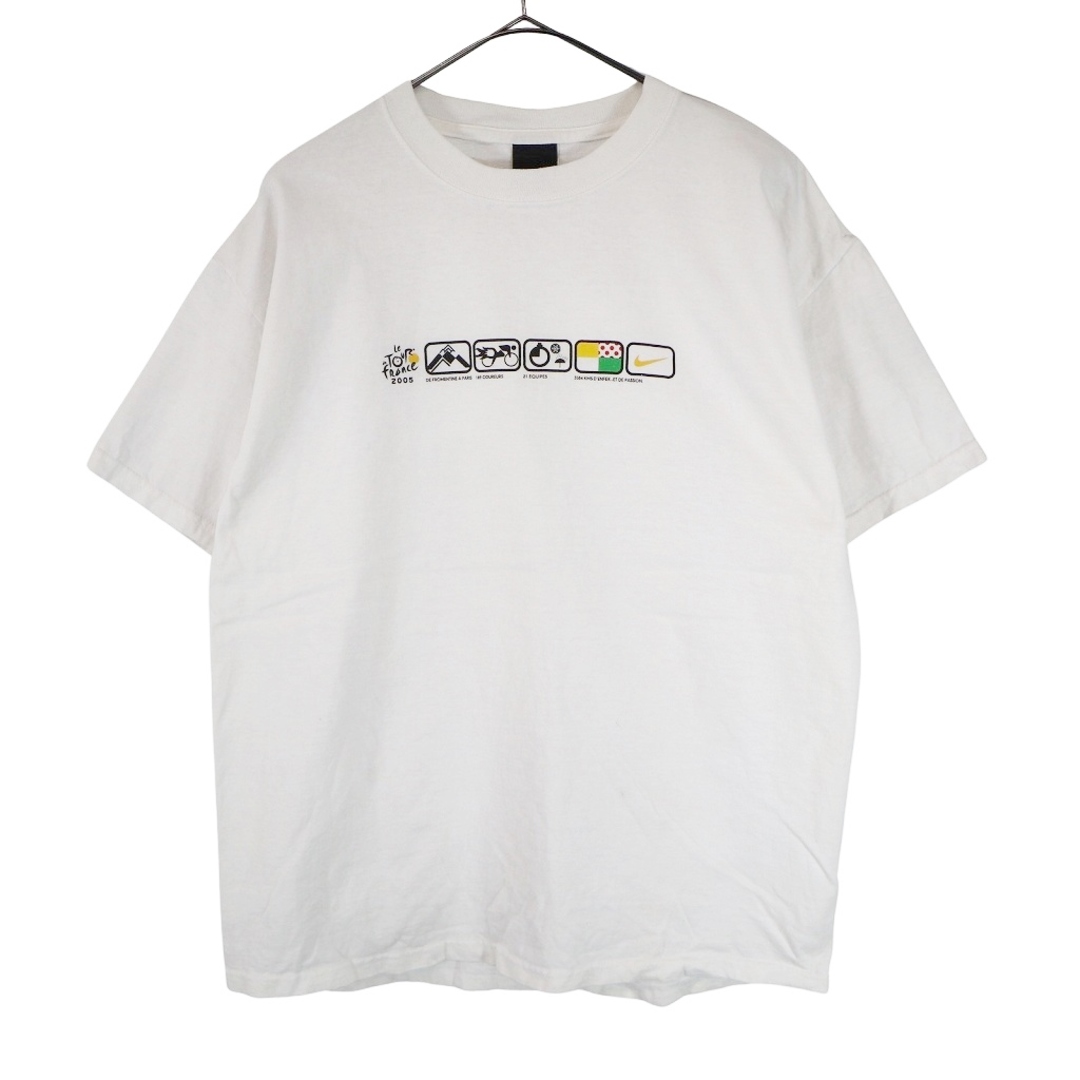 NIKE ナイキ ツール・ド・フランス 2005年 半袖Ｔシャツ ホワイト (メンズ L)   O2567