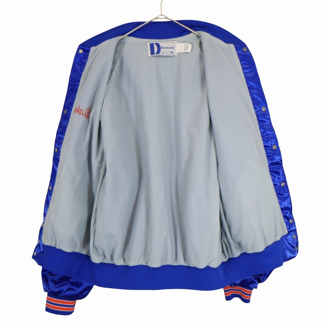 80年代 USA製 Dunbrooke ナイロン スタジアムジャケット 刺繍 ラグラン ブルー (メンズ XL)   O2591 5