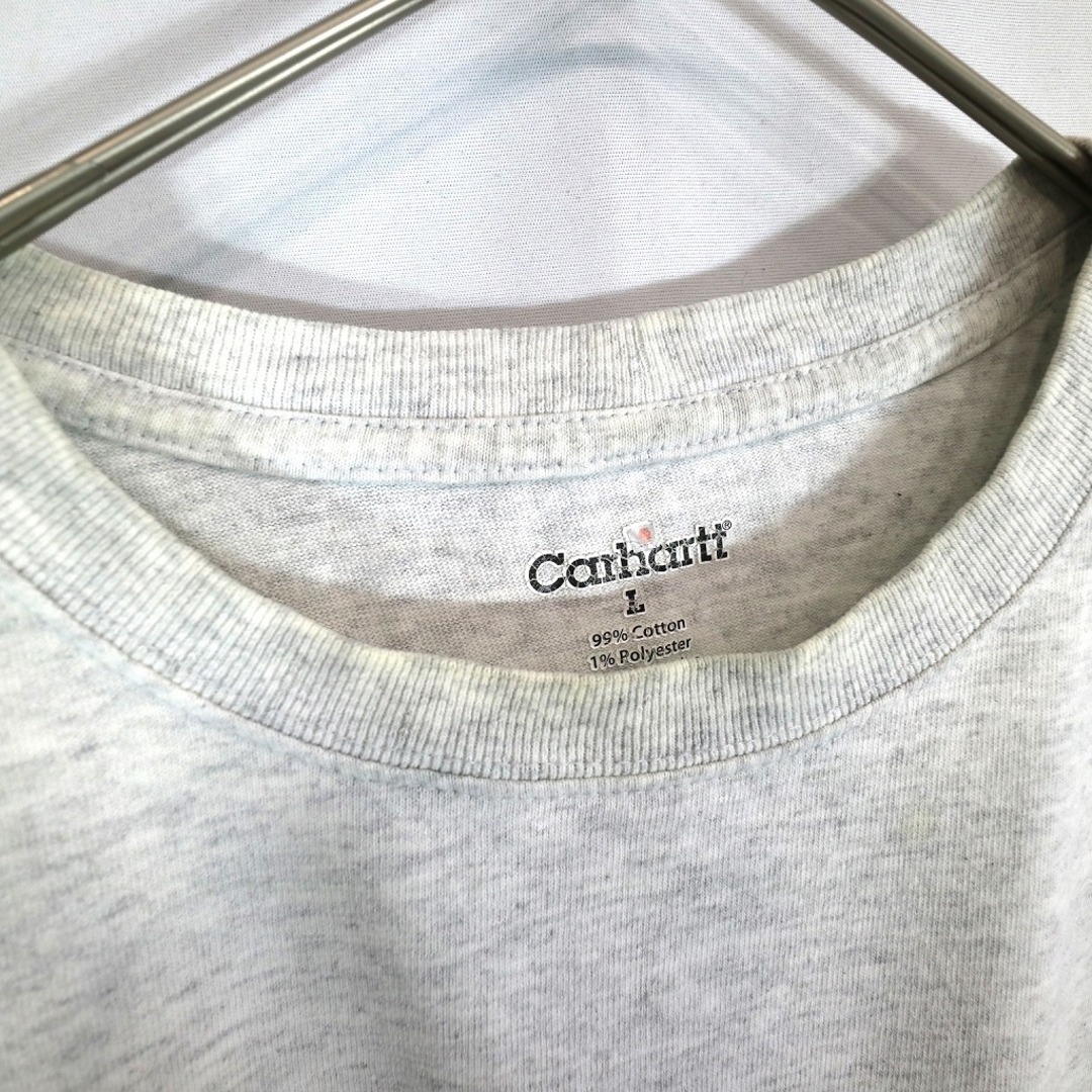 carhartt(カーハート)のCarhartt カーハート ワンポイントロゴ 半袖Ｔシャツ 無地 丸首 グレー (メンズ L) 中古 古着 O2598 メンズのトップス(Tシャツ/カットソー(半袖/袖なし))の商品写真