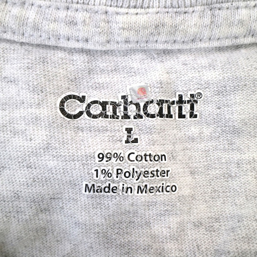 carhartt(カーハート)のCarhartt カーハート ワンポイントロゴ 半袖Ｔシャツ 無地 丸首 グレー (メンズ L) 中古 古着 O2598 メンズのトップス(Tシャツ/カットソー(半袖/袖なし))の商品写真