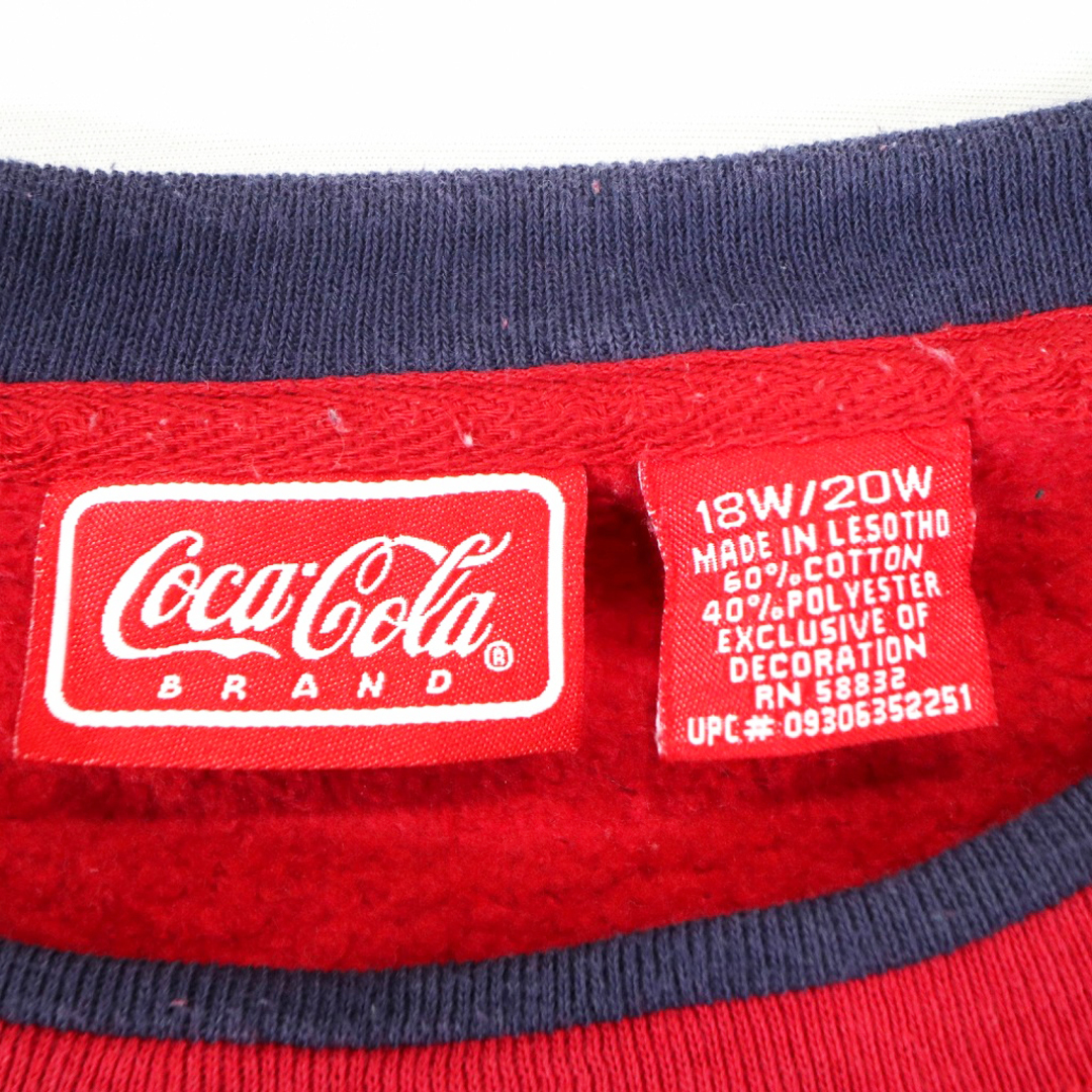 90年代 Coka Cola コカ・コーラ スウェット 刺繍 企業ロゴ レッド (レディース 18/20)   O2617