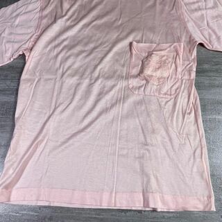 イタリア製 ビンテージ HERMES エルメス 刺繍ロゴポケットTシャツ ピンク