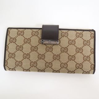 グッチ(Gucci)の【GUCCI】グッチ 三つ折り財布 GGキャンバス ベージュ×ダークブラウン 74210/kt07901ik(折り財布)