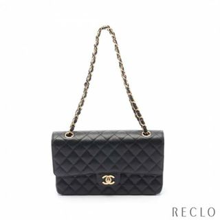 シャネル(CHANEL)のマトラッセ Wフラップ Wチェーンショルダーバッグ キャビアスキン ブラック ゴールド金具(ショルダーバッグ)