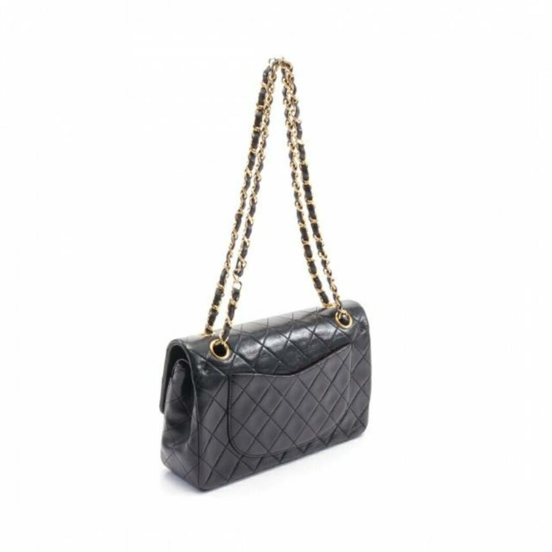 CHANEL シャネル マトラッセ チェーンショルダーバッグ ラムスキン ブラック ゴールド金具 Wフラップ ヴィンテージ