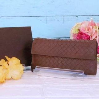 Bottega Veneta - ボッテガ ヴェネタ 長財布 イントレチャート 茶色 本