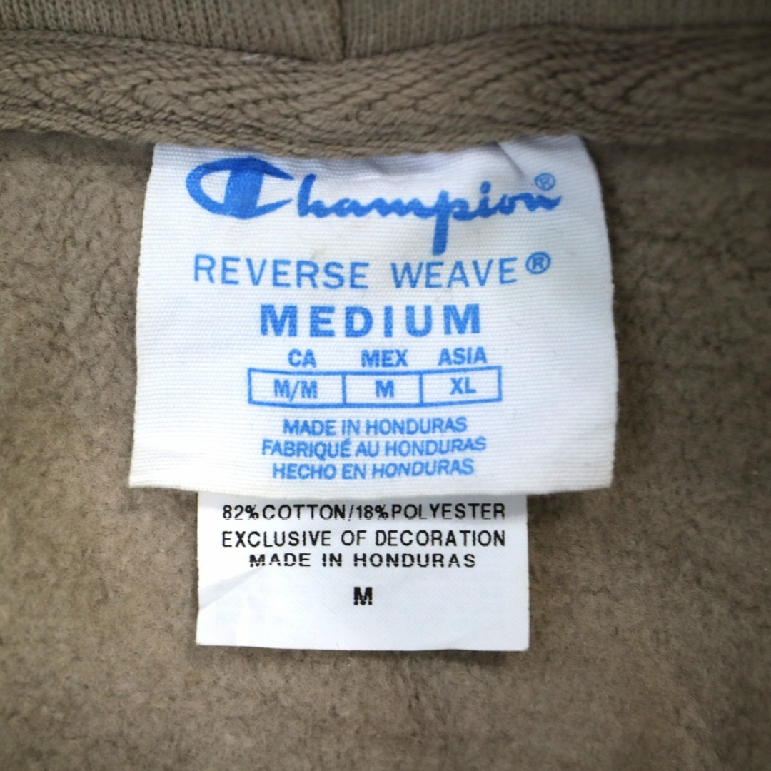 Champion チャンピオン リバースウィーブ パーカー 刺繍 アメカジ ワンポイントロゴ ベージュ (メンズ M) 中古 古着 O2666