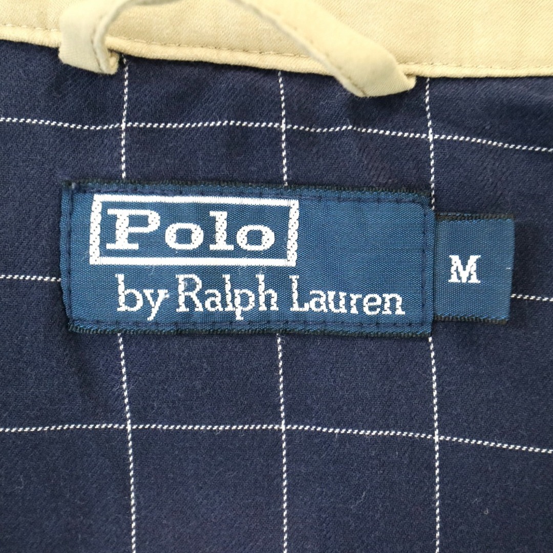 POLO RALPH LAUREN(ポロラルフローレン)のPolo by Ralph Lauren ポロバイラルフローレン スイングトップ 刺繍 ワンポイントロゴ チンスト ベージュ (メンズ M) 中古 古着 O2694 メンズのジャケット/アウター(その他)の商品写真