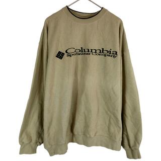 コロンビア(Columbia)の90年代 Columbia コロンビア ロゴスウェット 刺繍 モスグリーン (メンズ XXL) 中古 古着 O2707(スウェット)