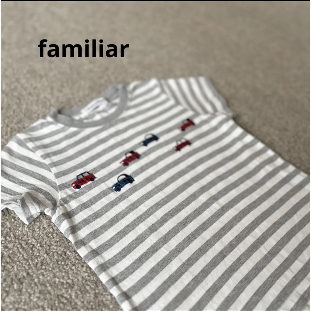 familiar(ファミリア)のfamiliar 車 ボーダーTシャツ キッズ/ベビー/マタニティのキッズ服男の子用(90cm~)(Tシャツ/カットソー)の商品写真