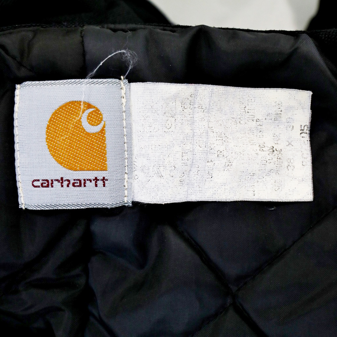 carhartt(カーハート)の80年代 Carhartt カーハート ダック地 オーバーオール ワーク  ダブルニー 星型ロゴ ブラック (メンズ 38×30) 中古 古着 O2725 メンズのパンツ(サロペット/オーバーオール)の商品写真