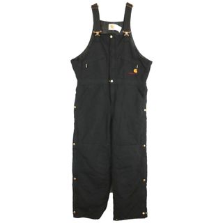 カーハート(carhartt)の90年代 USA製 Carhartt カーハート ビブオーバーオール 大きいサイズ ブラック (メンズ W38 L30) 中古 古着 O2725(サロペット/オーバーオール)