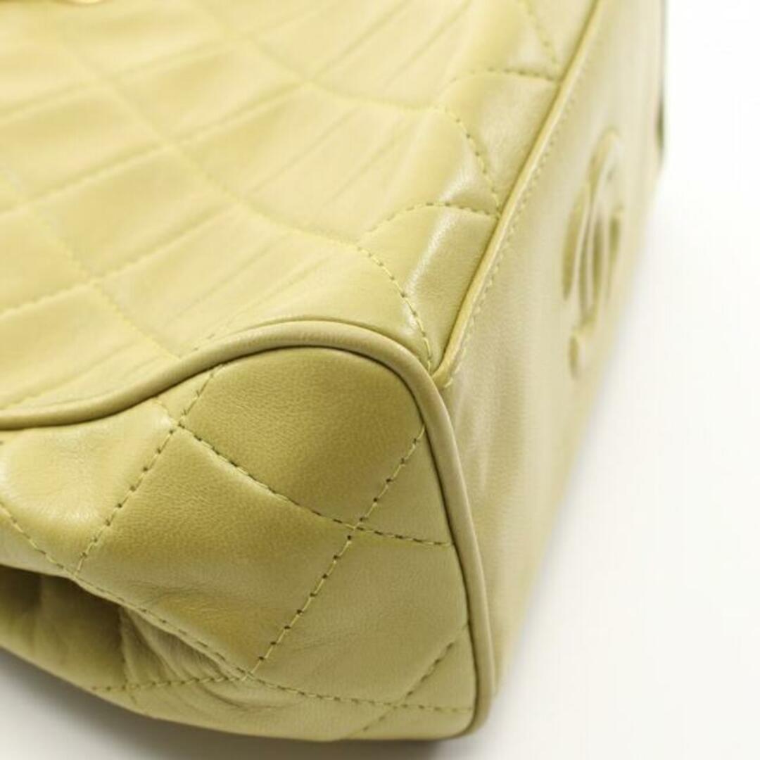 CHANEL(シャネル)の Wチェーンショルダーバッグ ラムスキン イエローグリーン ゴールド金具 レディースのバッグ(ショルダーバッグ)の商品写真