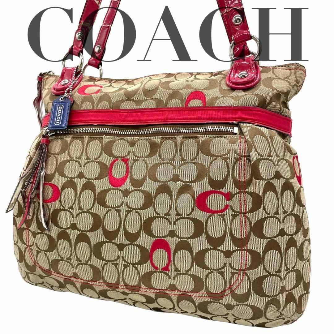 coach コーチ　ハンドバッグ　ジャガード　マルチ　キャンバス