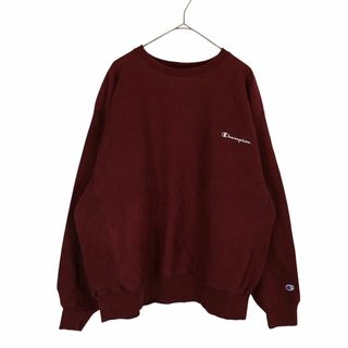 チャンピオン(Champion)のChampion チャンピオン プレミアムリバースウィーブ ワンポイントロゴ スウェット ワインレッド (メンズ XL相当) 中古 古着 O2792(スウェット)