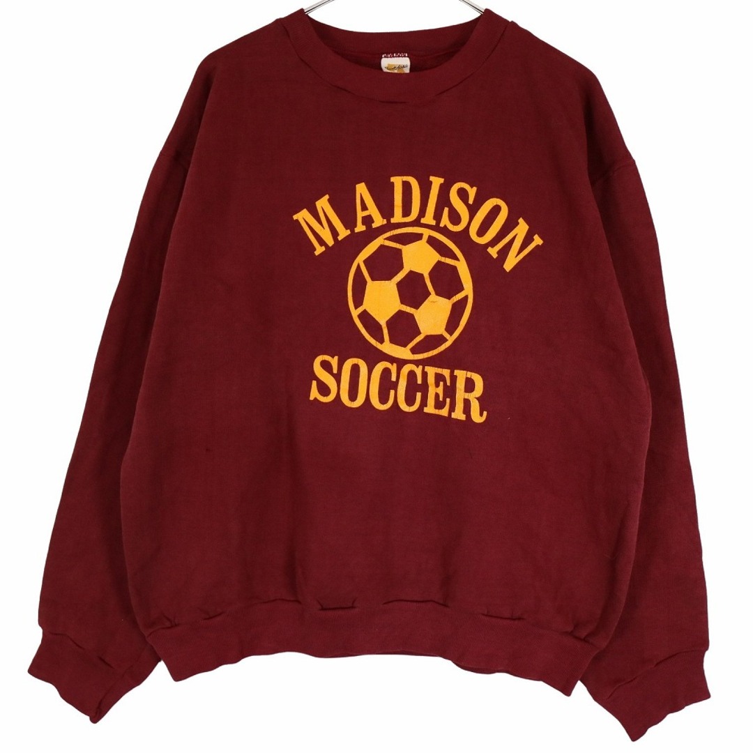 70年代 USA製 RUSSELL ラッセル カレッジ スウェット MADISON マディソン レッド (メンズ L)   O2815