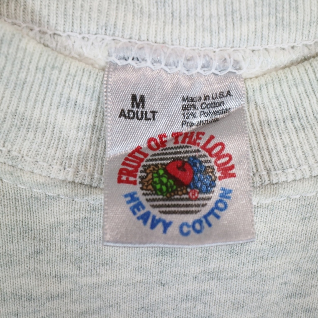 90年代 USA製 FRUIT OF THE LOOM フルーツオブザルーム 企業系スウェット アメカジ モータースポーツ グレー (メンズ M)  中古 古着 O2841