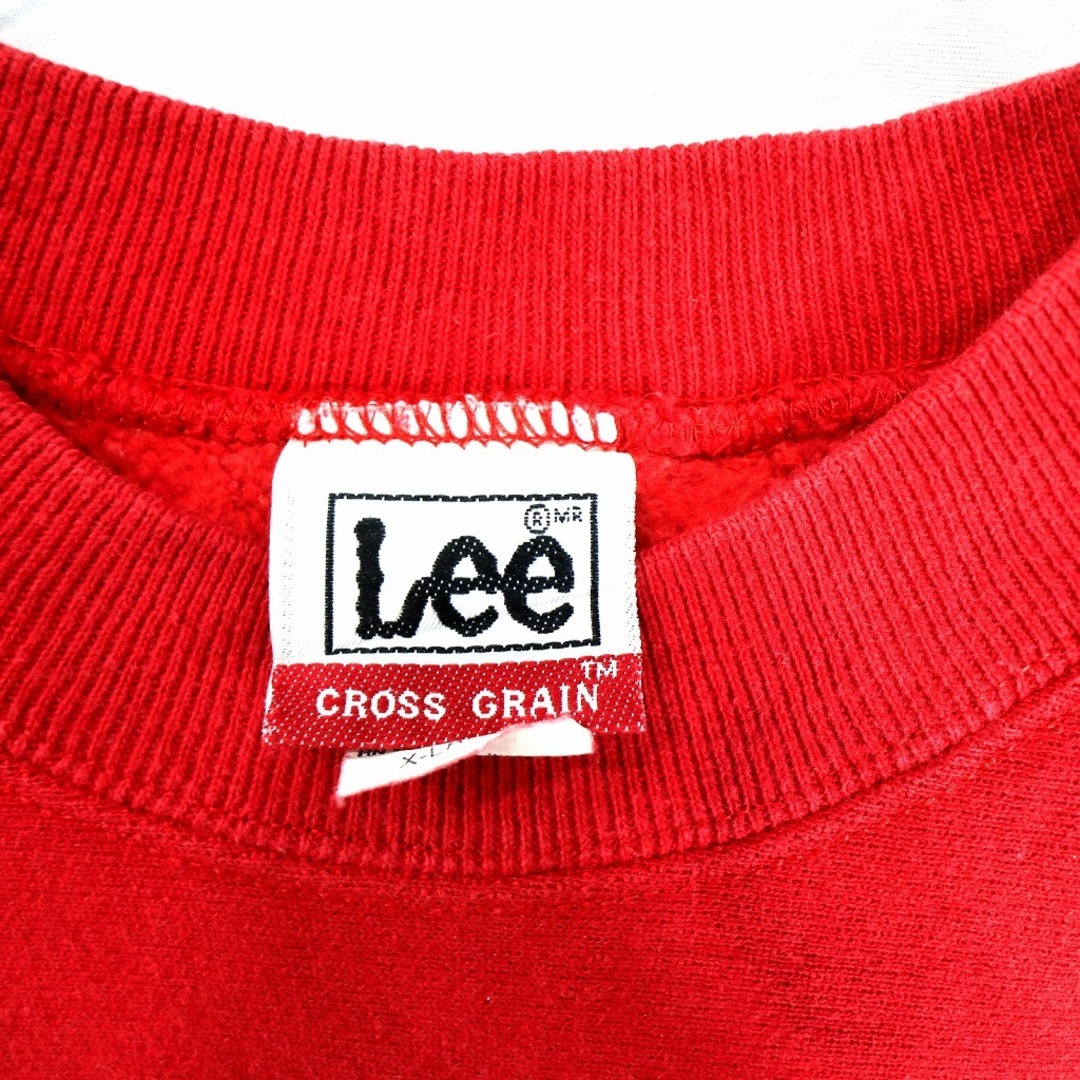 Lee(リー)の90年代 USA製 Lee リー Lincoln High School スウェット 大きいサイズ リバースタイプ レッド (メンズ XL) 中古 古着 O2830 メンズのトップス(スウェット)の商品写真