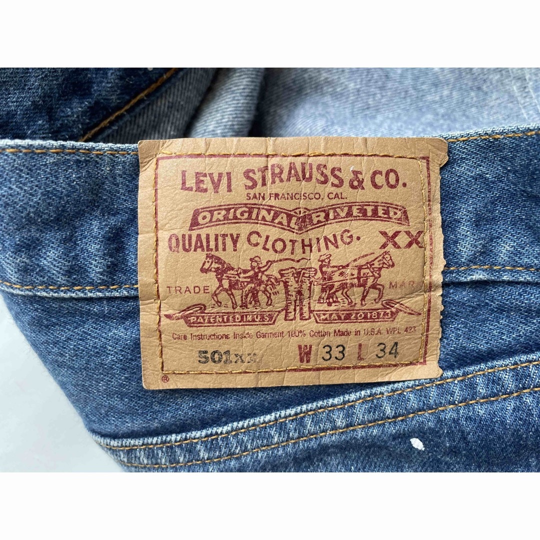 Levi's(リーバイス)の90s オリジナル　ヴィンテージ　USA製　ペンキリーバイス　501XX 濃紺 メンズのパンツ(デニム/ジーンズ)の商品写真