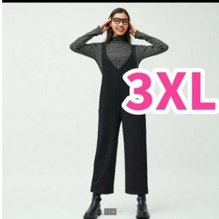 ジーユー(GU)の3XL  ブラック　カットソーサロペットパンツ　ユニクロ　ZARA しまむら(サロペット/オーバーオール)