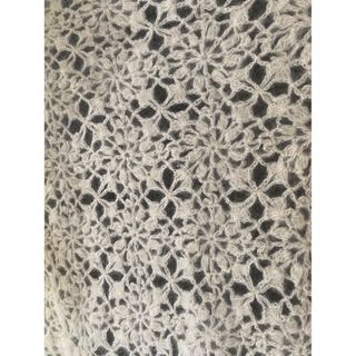 古着 ビンテージ 編み フランジ 花柄 モヘア ウール 巻きスカート ビスチェ