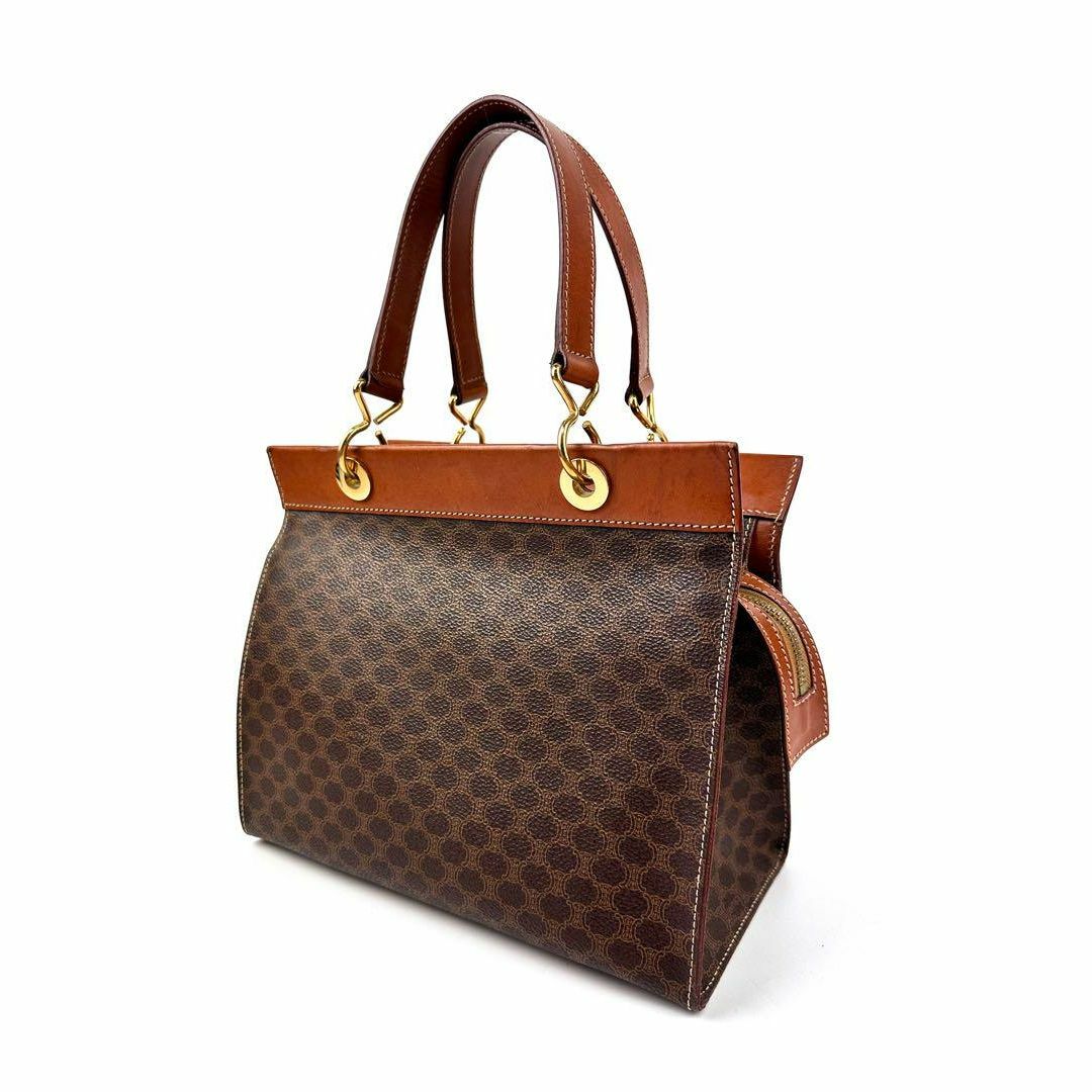 celine - セリーヌ ハンドバッグ マカダム柄 茶系 ブラウンレザー MC98