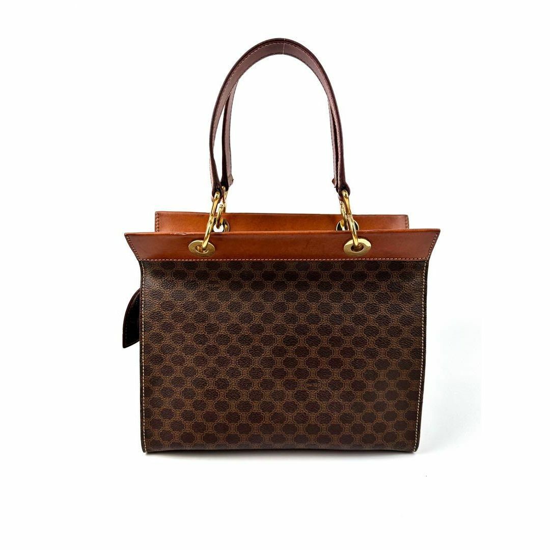 celine - セリーヌ ハンドバッグ マカダム柄 茶系 ブラウンレザー MC98